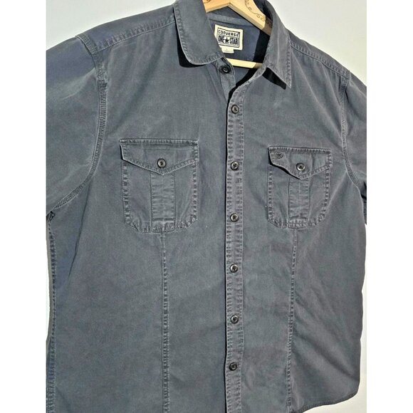 VTG Converse Men’s Long Sleeve Black Button-Down Shirt Size Large (Pre-Y2K) - Picture 5 of 16